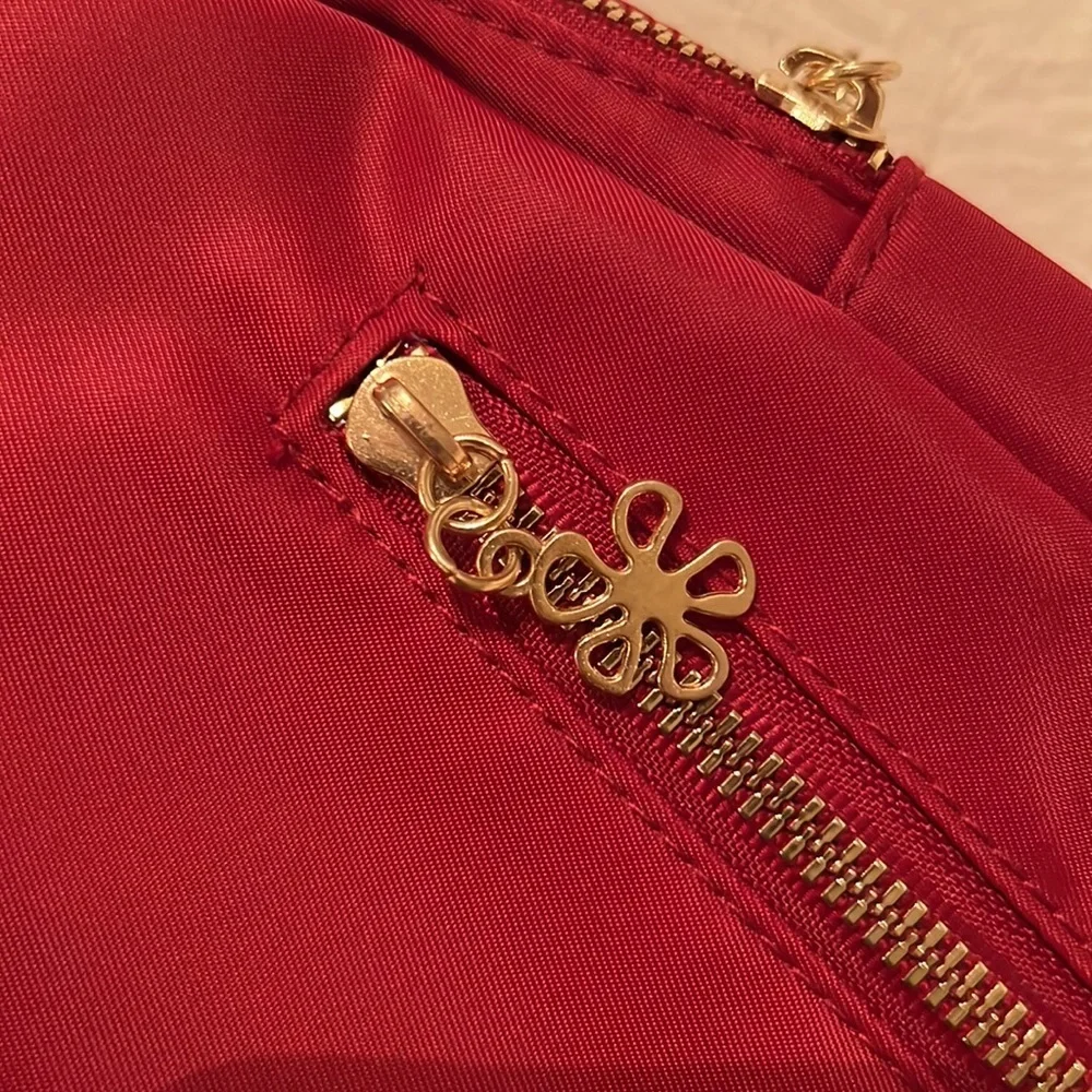 9. Yuejin Backpack in Red with Embroidered Flowers